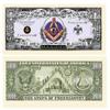 100 Freemason Masonic Million Dollar Bills with Bonus Thanks a Million Gift Card Set view 1