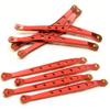 8 Pcs Aluminum Linkage Rod Arm Set/Upper and Lower Suspension Links Set of 8 for 1/10 Axial Wraith 90018 RC Truck (Red, Type A) view 2