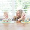 ezpz Happy Bowl - 24 Months + (Sage) - 100% Silicone Suction Bowl with Built-in Placemat  Dishwasher Safe view 2