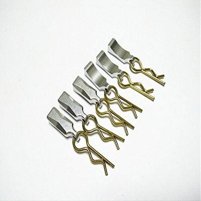 EPTNNASO Body Clips with Aluminum Mount for 1/10 1/18 R/C GPM BCM004M-6PCS SET Silver