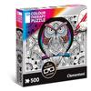 Clementoni - 35050-3D Colour Therapy Puzzle - Owl - 500 Pieces view 1