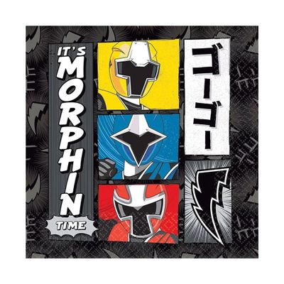 Amscan 501723 "Power Rangers Ninja Steel" Beverage Napkins, 16 pcs, Multicolor, Standard