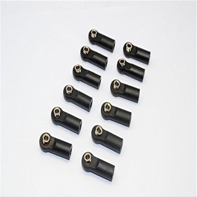 Nylon Ball Links With 5.8X3X7mm Balls (18.5mm Long) For 1/10 Scale 4mm Clockwise And Anticlockwise Turnbuckles - 12Pcs Set Black