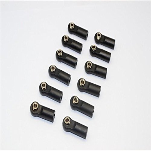 Nylon Ball Links With 5.8X3X7mm Balls (18.5mm Long) For 1/10 Scale 4mm Clockwise And Anticlockwise Turnbuckles - 12Pcs Set Black