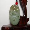 1.8"China Certified Nature Hetian Nephrite Jade Wealth Fish Hand Carved Pendant view 1