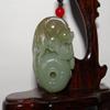 1.8"China Certified Nature Hetian Nephrite Jade Wealth Fish Hand Carved Pendant view 2