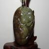 2.8" China Certified Nature Hetian Nephrite Jade Fukurokuju Kylin and Bat Pendant view 1