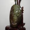 2.8" China Certified Nature Hetian Nephrite Jade Fukurokuju Kylin and Bat Pendant view 3