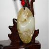 1.6" China Certified Nature Hetian Nephrite Jade Fine Carved Wealth Pixiu Necklace Pendant view 1