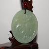 1.9" China Certified Nature Hetian Nephrite Jade Wealth Coin and Bat Pendant view 2