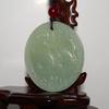 1.9" China Certified Nature Hetian Nephrite Jade Wealth Coin and Bat Pendant view 3