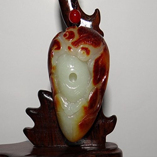 2.2"China Certified Nature Hetian Nephrite Jade Fortune Fish Hand Carved Pendant