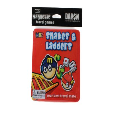 Daron Snakes & Ladders Magnetic Travel Game  Classic Board Game with Magnetic Pieces, Dice & Instructions for Kids Ages 3+