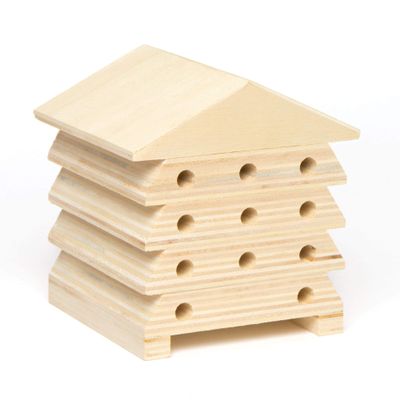 Baker Ross AC805 Wooden Bee Houses - Pack of 2, Perfect for Children to Design and Decorate, Ideal for School Work, Home Crafting, Craft Group Tasks