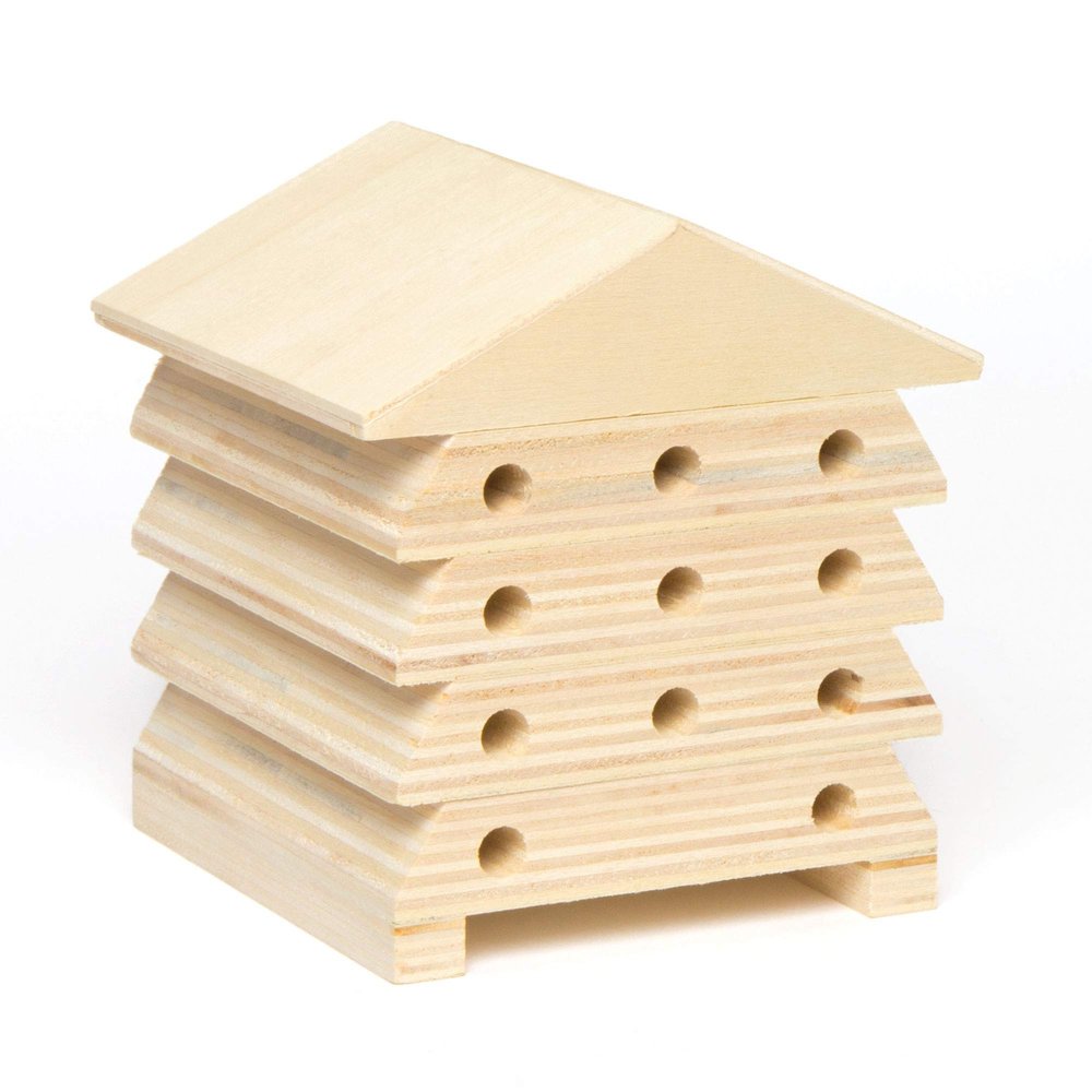 Baker Ross AC805 Wooden Bee Houses - Pack of 2, Perfect for Children to Design and Decorate, Ideal for School Work, Home Crafting, Craft Group Tasks