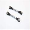 Aluminum 3mm Clockwise And Anticlockwise Turnbuckles With 12.5mm Long Plastic Ends & 5.8X3X6mm Balls (Total Length 59mm-63mm, From Hole To Hole 50mm-54mm) - 1Pr Gray Silver view 1