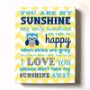 Adorable You are My Sunshine Bedtime Story Rhyme - Woodland Owl Design - Stretched Canvas Nursery Wall Art Decor - Baby Gift idea - Wooden Frame Construction - Ready to Hang 8X10 view 1