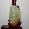 2.7"China Certified Nature Hetian Nephrite Jade Fortune Toad Hand Carved Pendant view 3