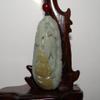 2.4"China Certify Nature Hetian Nephrite Jade Bat and Bamboo Hand Carved Pendant view 1