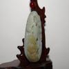 2.4"China Certify Nature Hetian Nephrite Jade Bat and Bamboo Hand Carved Pendant view 2