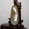 2.4"China Certify Nature Hetian Nephrite Jade Bat and Bamboo Hand Carved Pendant view 4