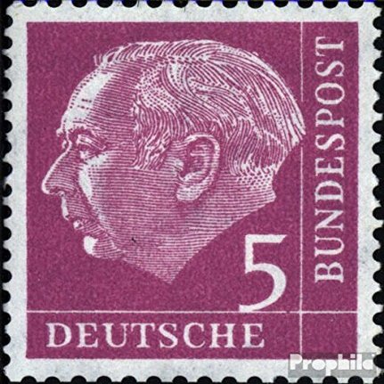 FRD (FR.Germany) 179x W R with Counting Number Smooth gumming 1954 Heuss (Stamps for Collectors)