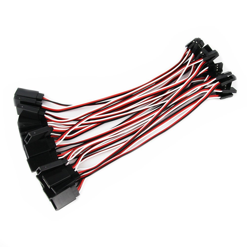 OliYin 20pcs 26# 26AWG 5.90inch 15cm 150mm 30Cores Futata JR Anti-Interference Servo Flat Extension Cable Male to Female