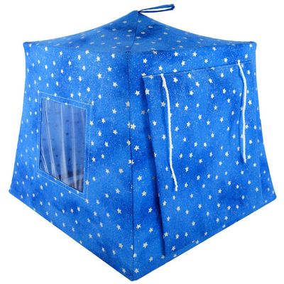 Toy Play Pop Up Tent, 2 Sleeping Bags, Light Blue, Silver Star Sparkling Print for Dolls, Stuffed Animals, Action Figures