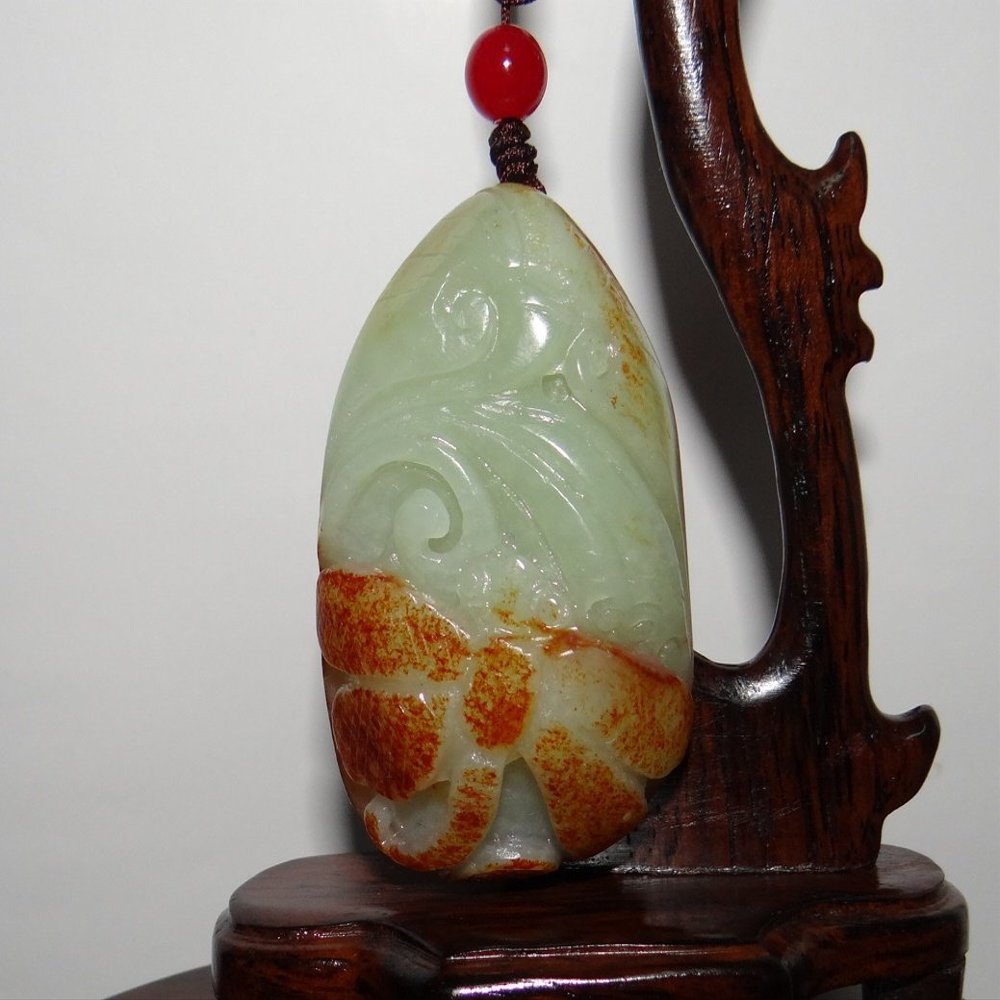 1.9" China Certified Nature Hetian Nephrite Jade Double Carved Dragon Pendants