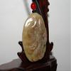 1.8" China Certified Nature Hetian Nephrite Jade Fine Carved Aupicious Phoenix Pendant view 2
