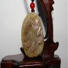 1.8" China Certified Nature Hetian Nephrite Jade Fine Carved Aupicious Phoenix Pendant view 3