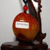 1.8"China Certified Nature Hetian Nephrite Jade Blessing Bat and Peach Pendant view 4