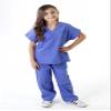 Super Soft Children Scrub Set and Lab Coat Combo Kids Doctor Dress up (12/14, Ceil Blue Set and White Lab Coat) view 4