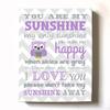 Adorable You are My Sunshine Bedtime Story Rhyme - Woodland Owl Design - Stretched Canvas Nursery Wall Art Decor - Baby Gift idea - Wooden Frame Construction - Ready to Hang 24X30 view 1