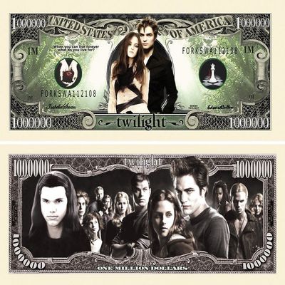 100 Twilight Million Dollar Bills with Bonus Thanks a Million Gift Card Set