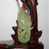 1.8" China Certified Nature Hetian Nephrite Jade Fine Carved Fortune Toad and Ruyi Pendant view 1