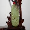 1.8" China Certified Nature Hetian Nephrite Jade Fine Carved Fortune Toad and Ruyi Pendant view 2