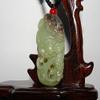 1.8" China Certified Nature Hetian Nephrite Jade Fine Carved Fortune Toad and Ruyi Pendant view 3