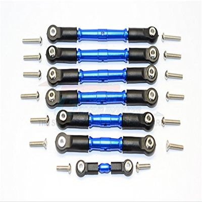 GPM For Traxxas Slash 4X4 & Telluride 4X4 Upgrade Parts Aluminum Completed Turnbuckles With Plastic Ball Ends - 7Pcs Set Blue