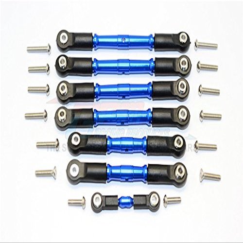 GPM For Traxxas Slash 4X4 & Telluride 4X4 Upgrade Parts Aluminum Completed Turnbuckles With Plastic Ball Ends - 7Pcs Set Blue