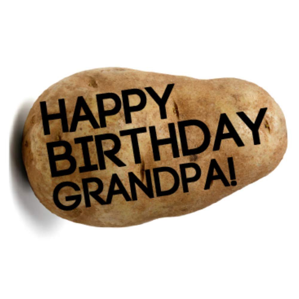 Birthday Custom Message Potato - Your message on a real potato for a Birthday! Upload your own message. Novelty and Gag gift. As Seen On Shark Tank. Surprise Gift Box included.