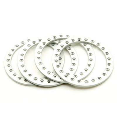 4PCS Aluminum 2.2 Beadlock Ring Replacement for 1/10 RC 2.2 Inch Wheel Rims Axial Wraith (Silver)