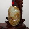 2"China Certified Nature Hetian Nephrite Jade Fortune Rat and Coin Pendants view 1