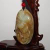 2"China Certified Nature Hetian Nephrite Jade Fortune Rat and Coin Pendants view 3