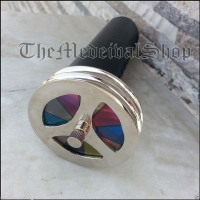 Antique Brass Kaleidoscope Double Wheel Leather Wrapped Nickel Finish Telescope Humaira Nauticals