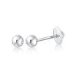 10k White Gold 3mm Ball Stud Earrings for Women Girls and babies Screwback | Nickel Free view 1