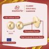 10k Yellow Gold 3mm Ball Stud Earrings for Women Girls and babies Screwback | Nickel Free view 2