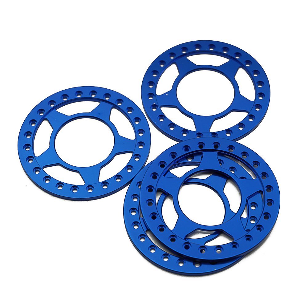 4PCS Aluminum 2.2 Beadlock Ring Replacement for 1/10 RC Wheel Rims of Axial Wraith 90018 (Blue)