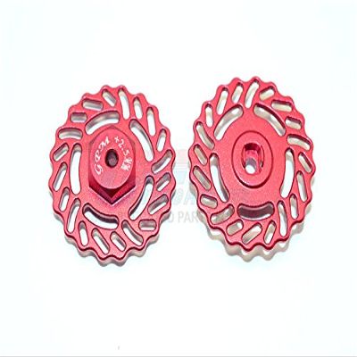 GPM For Traxxas LaTrax Teton & LaTrax SST Upgrade Parts Aluminum Brake Disk +2.5mm Thick - 2Pcs Set Red