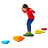 GONGE River Stones - Original Active Play Stepping Stones for Balance and Coordination, Non-Slip bottom for Indoor and Outdoor, 4 River stones and 1 bouncing Stone - 5pc Set - Vibrant view 4